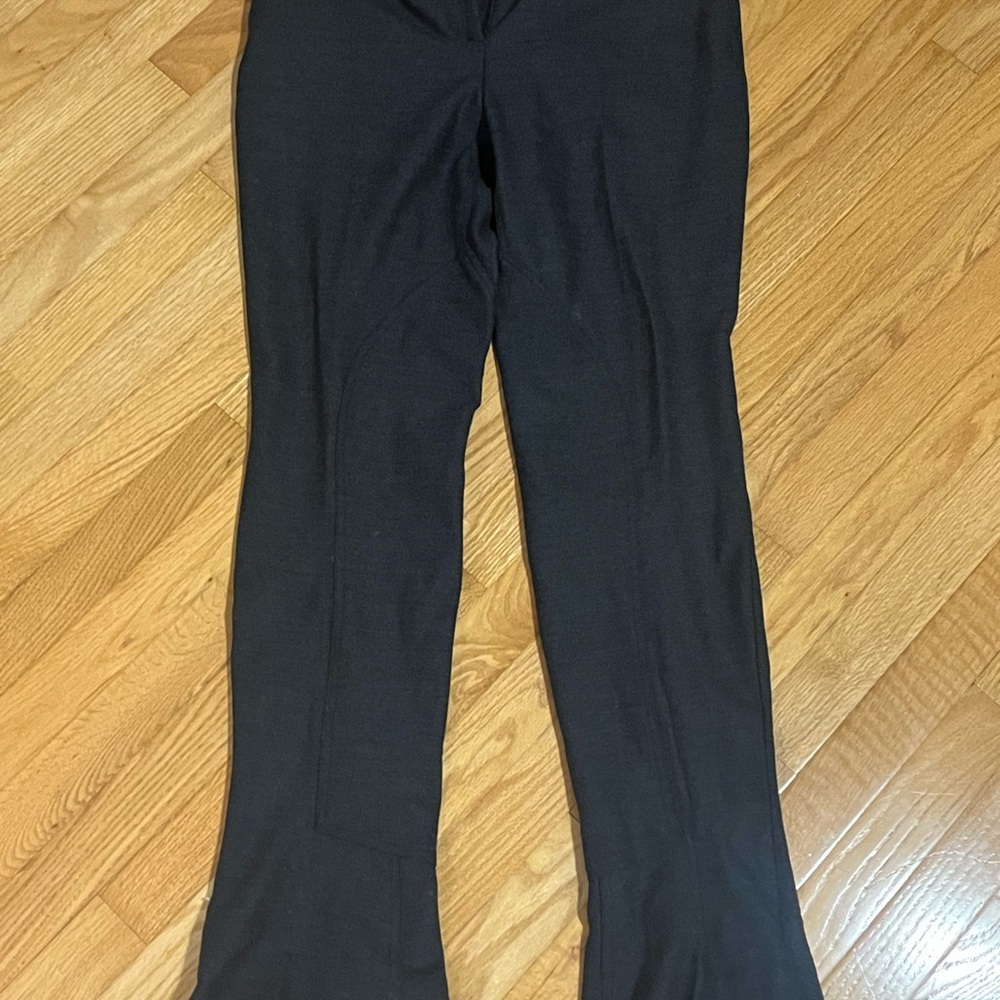 Dark Grey Virgin Wool Flared Pants